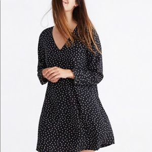 Madewell silk button-back dress in star scatter 